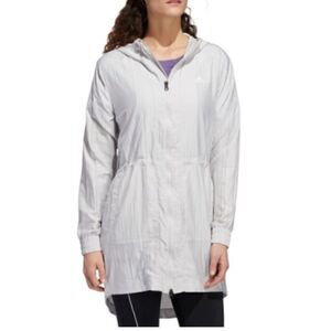 Adidas women’s 3S gray training jacket new with hoodie